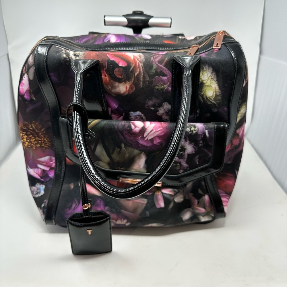 Ted Baker Rolling Suitcase Carry On Black Floral